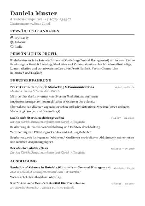 Lebenslauf · ATS Classic