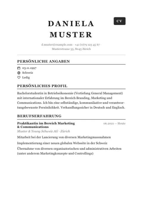 Lebenslauf · Minimal Letterspaced