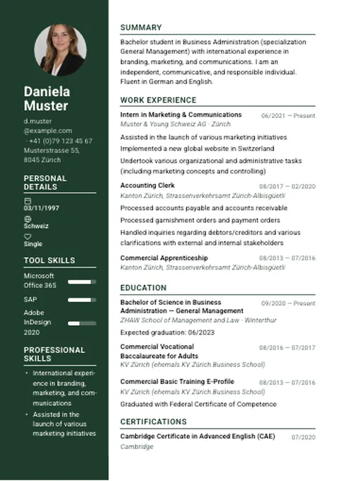 CV · Modern Sidebar