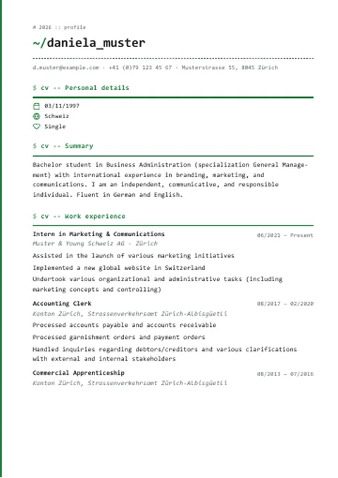 CV · Mono Terminal