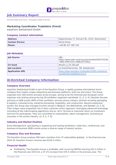 Job summary