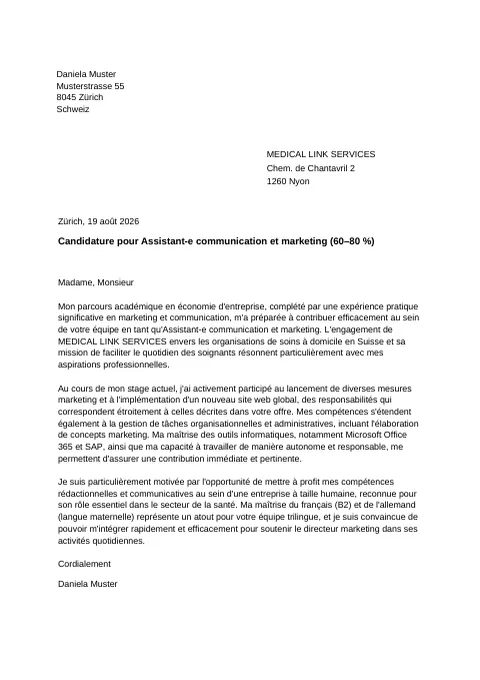 Lettre de motivation