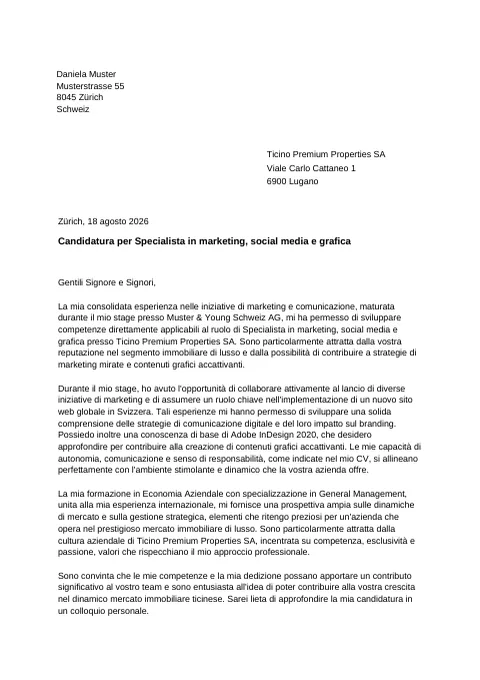 Lettera di candidatura